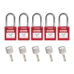 Boviisky 5 Red, Keyed Alike, 1 Keys Per Lock, OSHA Compliant Lockout Tagout Locks