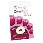 CARNATION Round Corn Relief Pads. Medical Grade Felt, Ideal for Toes, Skin Friendly Adhesive. Multipack, 3 Packs x 12 Round Pads, 36 Pads in Total