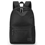 HOMIEE Lightweight Stylish Casual Backpack, Water-Resistant Daypack Unisex Laptop Bookbag, 14-Inch Laptop Backpack for Women & Men, Travel/School/Casual/Work Backpack, Black