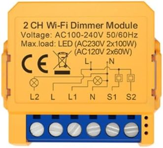 Aribrnten Tuya WiFi Dimmer Switch Module Smart Home DIY Breaker Supports Control Supports Voice Control APP Control 2 Way