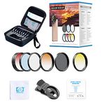 MIAO LAB 2021 Newly Phone Camera Graduated Color Filter Accessory Kit - Adjustable Blue/Orange/Yellow/Red Color Lens, Star, CPL Filter, Polarized Filter Filter for iPhone, Samsung, Huawei, etc