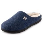 RockDove Men's Sherpa Lined Memory Foam Clog Slipper, Size 10/11 UK Men, Navy Blue