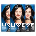 3 x Schwarzkopf Live Color XXL Colour Intense Permanent Coloration 99 Deep Black