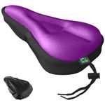 Zacro Bike Seat Cushion Cover - Gel Padded Bike Seat Cover for Men Women, Extra Soft Exercise Bicycle Seat Compatible with Peloton, Outdoor & Indoor