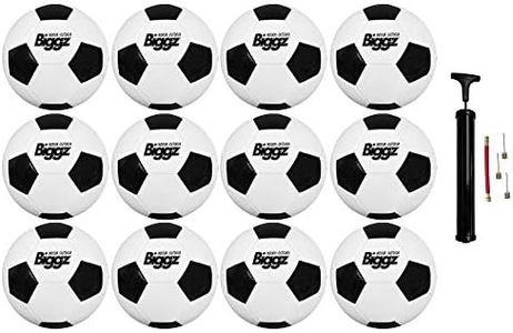 Biggz (12 Pack) Premium Classic Size 4 Soccer Balls with Hand Pump