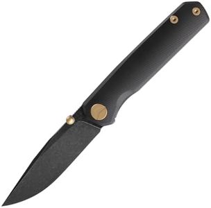 FerraMonster Folding Pocket Knife, 2.95" Elmax Blade EDC Knife with Titanium Handle and Frame Lock, Small Pocket Knife with Clip for Men, Sharp Camping Hiking Hunting Survival Knives (Black)