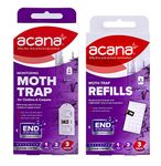 UKDD® Acana Moth Trap & Refill Pack for Clothes and Carpet, Ideal for Protecting Clothes, Carpets & Wardrobes - Home & Surfaces