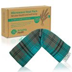 Amazing Health UNSCENTED Microwave Wheat Bag - Turquoise Tartan, 46cm Long, Cotton Heat Pad, Hot and Cold Pack, Made in UK, Gift Boxed