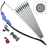 Vogbel 53" Takedown Recurve Bow and Arrows Set for Adults 30lb 40lb Archery Kit for Right/Left Hand Shooters Shooting Practice(Blue,40lb)