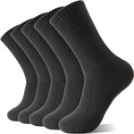 Sandsuced Wool Warm Socks for Women Winter Hiking Thick Boot Thermal Cozy Crew Work Soft Ladies Socks 5 Pack（Black）