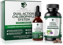 Lukaree Chlorophyll Liquid Drops & Capsules Combo, Dual Action Support for Cleansing, Energy & Oral Freshness, Immune Support, Internal Deodorant, Skin & Gut Health, Vegan, Sugar-Free, 2Oz + 120 Caps