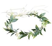 Merroyal Green Flower Crown Eucalyptus Crown Leaf Floral Crown Boho Wedding (Green)