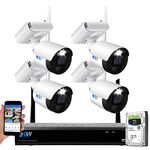 GW 8 Channel Wireless HD 4MP (2X 1080P) Home Security Camera System, 8ch WiFi NVR with 4 x 4MP Two-Way Audio Security Cameras, 180-Day Battery Life, Color Night Vision, Outdoor Indoor Surveillance