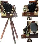 Mini Old Antique Looks Time Retro Photography Camera With Wooden Tripod Stand, 16 Cm, 38 Cm