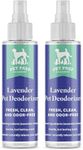 [2-Pack] Pet Spray Deodorizer - Cleans and Refreshes Your Pet’s Coat - Natural Dry Pet Shampoo - for Dog, Puppy, and More - Gentle, Long-Lasting Scent - Lavender - 16 Fl Oz