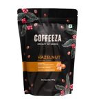 COFFEEZA Hazelnut Flavoured Ground Coffee Powder | Fine Grind (Espresso & Moka Pots) | 100% Arabica Premium Grade Coffee, Medium Roasted - 250Gm, Bag