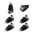 BRIEFCEC RCA RCA RCA to Speaker Cable Adapter Subwoofer Speaker Phono RCA Plug to AV Video Audio Spring Press Type Balun for CCTV(6 pcs)