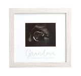 Kate & Milo Rustic Grandma Sonogram Picture Frame, Pregnancy Announcement, Ultrasound Baby Photo Frame, Gender-Neutral Baby Keepsake Frame, Tabletop And Wall Décor, 4x5 Photo Insert, Distressed Gray