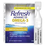 Refresh Advanced Omega-3 Lubricant Eye Drops – Preservative-Free, Natural Omega-3 Oil for Long-Lasting Dry Eye Relief – 30 Single-Use Containers (0.4ml Each) - Total 12 mL