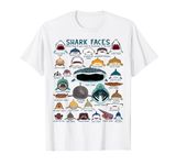 Shark Faces - Types of Shark - Marine Biology Ocean Lovers T-Shirt