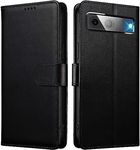 iWEOCO Case Compatible with Google Pixel 8 Case Wallet Genuine Leather Anti-Theft RFID Blocking Kickstand Strong Magnetic Clasp Closure Cash Credit Card Slots Protective Pixel 8 Wallet Case (Black)