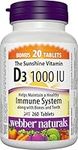 Webber Naturals Vitamin D3 1000 IU, 260 Tablets, For Healthy Bones, Teeth, and the Maintenance of Good Health