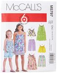 McCall's Patterns M5797 Size CHJ 7-8-10-12-14 Children's/ Girls' Tops, Dresses, Shorts and Pants, Pack of 1, White