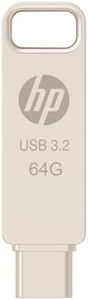 HP 886C 64GB OTG USB Flash Drive 3.2 Gold/Metallic Swivel Design/Durable Metal Material