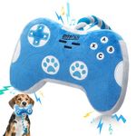 MTERSN Cute Squeaky Dog Toys : Blue Game Controller Plush Dog Toy and Funny Puppy Chew Toys with Full Crinkle Paper - Cool Dog Birthday Toys for Small, Medium and Large Dogs