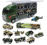 Jenilily Military Truck Toy Mini Army Vehicle Models Cars Helicopter Tank Jeep Toy for Kids Toddlers Boys 3 4 5 Years Old