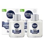 NIVEA MEN Sensitive Skin After Shave Balm, After Shave for Men with Sensitive Skin, No Drying Alcohol, Aftershave Instantly Soothes & Protects, Dermatologically-Tested Skin Care, 2 x 200 mL