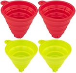 Silicone Collapsible Funnel Set 4 Both Wide & Narrow Tips - Oil Bottles Canning Jars Liquid Transfer Water Bottle