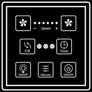 ABZ Ceiling Fan Wired Wall Control, Wired Wall Switch, Black