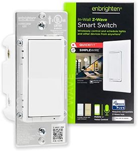 Enbrighten Z-Wave In-Wall Smart Light Switch with QuickFit and SimpleWire, Works with Google Assistant, Alexa, & SmartThings, Z-Wave Hub Required, Smart Home, 700 Series, 58433