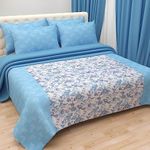 Hashcart Soft and Comfortable Pure Cotton Bedsheet for Double Bed with 2 Pillow Covers