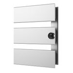 K&KALONZO Electric Towel Warmer, 18.11"*22.8" Wall-mounted Towel Heater with Built-in Timer, Waterproof Aluminum Towel Warmer for Bathroom, Support Plug-in and Hardwired, Silver, K3-R-S