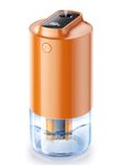 Jurqqer Portable Travel Humidifier,Auto-Purification,250ml Premium Small Cool Mist Humidifier for Car Auto On/Off, Personal Desktop Humidifier for Bedroom Office,Built-in Battery,2 Mist Modes,Orange