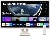 LG 32SR50F-W 32 inch Full HD (1920 x 1080) IPS Smart Monitor with webOS, ThinQ Home Dashboard, AirPlay 2, Screen Share, Bluetooth, 2xHDMI, 2xUSB, Remote Control, White