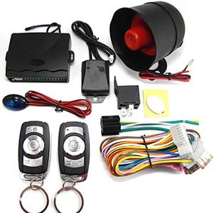One Way Car Alarm System Pke Keyl Entry Central Lock Kit Vib Ion Alarm with 2 Remote Controller Multicolor