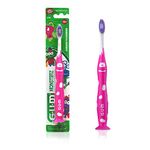 GUM® Monsterz Kids' Toothbrush, Ultra Soft, Suction Base, Ages 5+, 1 Single toothbrushes, Colour May Vary