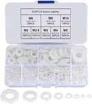 500 PCS White Nylon Washers, Plasti
