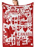 Canadian Blanket, Canadian Gifts, Canada Flannel Blanket for Canadians, Patriotic, INNObeta Soft Throw Blanket for Women, Kids, Her, Adults, Friends, Wife, Bed, Sofa Blanket - Red 50"x 65"