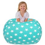 Aubliss Stuffed Animal Bean Bag Storage Chair (Aqua Star, Large (38''))