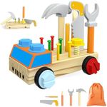 OSLINE Kids Tool Set for Wooden Toys,29 PCS Montessori Wooden Tool Set for Toddler Construction Role Play Toys,Easter Gifts for Boys Girls Toys for 2-5 year olds-Educational Fine Motor Skills Toys