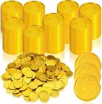 Hanaive 800 Pcs Plastic Pirate Coins Gold Treasure Coins Spanish Doubloon Fake St. Patricks Toy Coin for Kids Board Games Pirate Party Cosplay Teachers Classroom Reward (Gold, Classic)