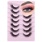 Wispy Cat Eye Lashes Natural Look 15mm False Eyelashes Fluffy Mink Fake Lashes that Look like Extensions Lash Strips