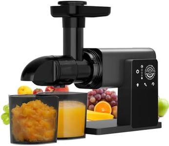 Cold Press Juicer Machines, Slow Masticating Juicers with LED Smart Touch Screen, Professional Extractor for Leafy Greens, Kale & Fibrous Vegetables, 2 Modes & Reverse, BPA-Free