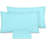 Utopia Bedding Pillow Cases 4 Pack- Standard Size 50x75 cm - 100% Brushed Microfiber Pillowcases with Envelope Closure - Wrinkle, Fade, Stain Resistant Pillow Cases - Spa Blue