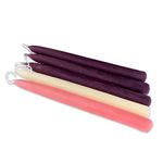 100% Pure Beeswax Taper Candles - All-Natural Handmade Decorative & Dipped Smokeless Unscented Candles for Christmas, Advent, and Hanukkah, Advent Set, 8.5 Inches, 5 Candle Set, by BeeTheLight