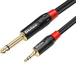 Disino 1/4 inch TS to 1/8 inch TRS Cable, 1/4" TS Mono to 1/8 inch(3.5mm) TRS Stereo Interconnect Adapter Cable,Mono to Stereo Patch Cord- 3.3 Feet /1 Meter